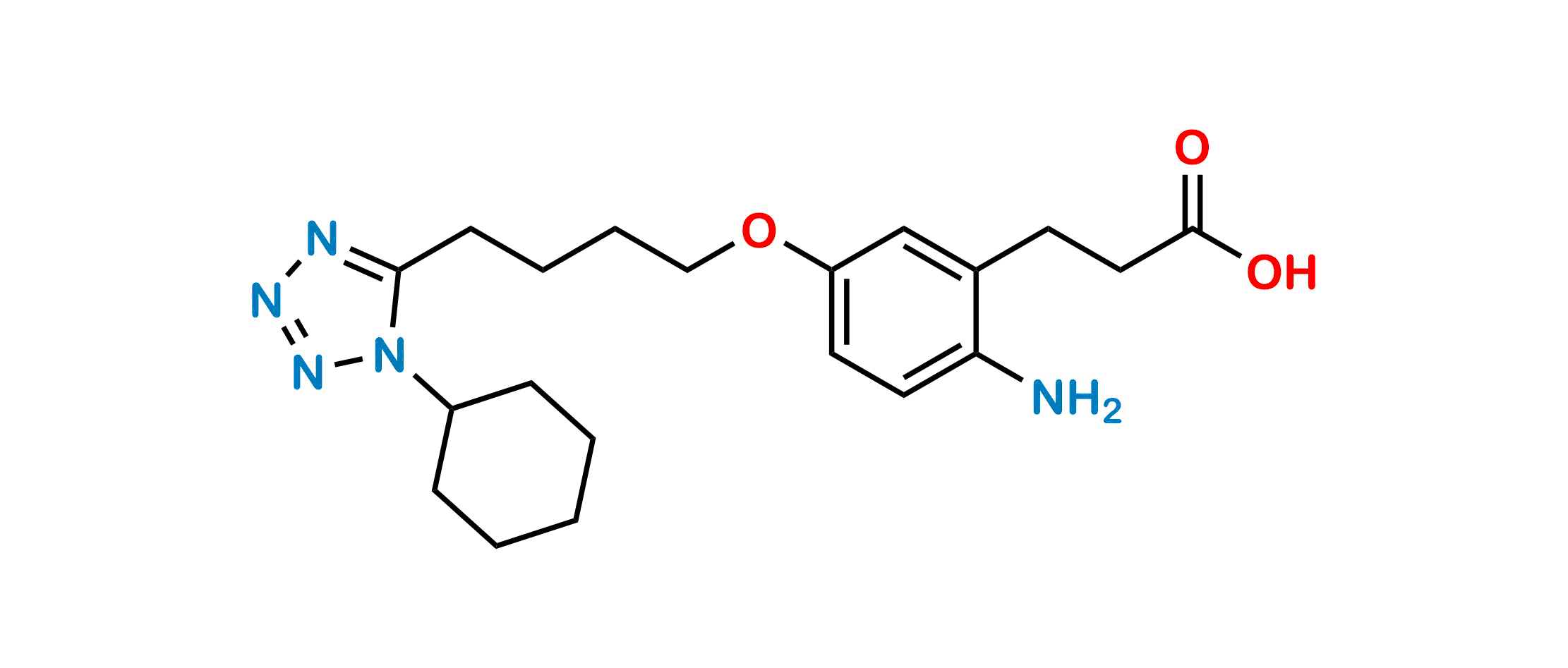 3-(2-amino-5-(4-(1-cyclohexyl-1H-tetrazol5-yl)butoxy)phenyl)propanoic acid