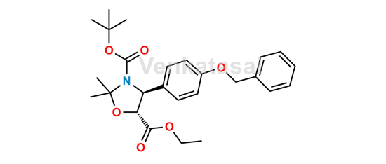 Picture of (4S,5R)-2,2-Dimethyl-4-[4-(phenylmethoxy)phenyl]-N-Dimethylethoxycarbonyl-3,5-oxazolidinecarboxylic Acid Ethyl Ester
