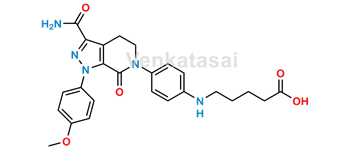 Picture of 5-((4-(3-Carbamoyl-1-(4-methoxyphenyl)-7-oxo-1,4,5,7-tetrahydro-6H-pyrazolo[3,4-c]pyridin-6-yl)phenyl)amino)pentanoic-1-14C acid