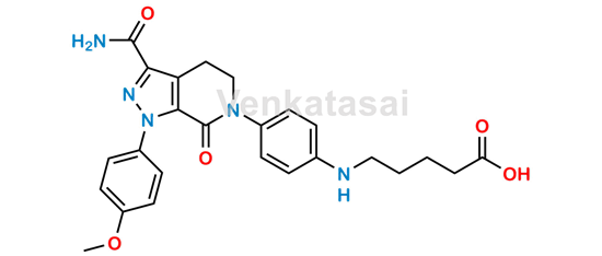 Picture of 5-((4-(3-Carbamoyl-1-(4-methoxyphenyl)-7-oxo-1,4,5,7-tetrahydro-6H-pyrazolo[3,4-c]pyridin-6-yl)phenyl)amino)pentanoic-1-14C acid