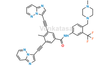 Picture of 3,5-bis(imidazo[1,2-b]pyridazin-3-ylethynyl)-4-methyl-N-(4-((4-methylpiperazin-1-yl)methyl)-3-(trifluoromethyl)phenyl)benzamide