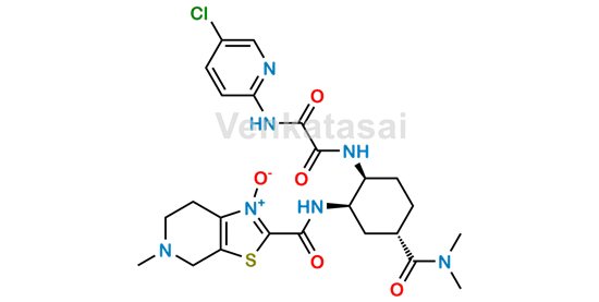 Picture of 2-(((1R,2S,5S)-2-(2-((5-chloropyridin-2-yl)amino)-2-oxoacetamido)-5-(dimethylcarbamoyl)cyclohexyl)carbamoyl)-5-methyl-4,5,6,7-tetrahydrothiazolo[5,4-c]pyridine 1-oxide