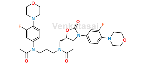 Picture of N-{3-[acetyl(3-fluoro-4-(morpholin-4-yl)phenyl)amino]propyl}-N-({(5S)-3-[3-fluoro-4-(morpholim-4-yl)phenyl]-2-oxo-1,3-oxazolidin-5-yl}methyl)acetamide