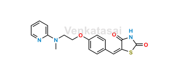 Picture of 5-{[4-[2-(N-methyl-N-2-pyridinyl) amino] ethoxy benzylidene}-2,4-thiazolidine dione