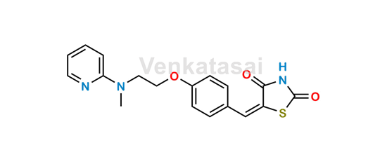 Picture of 5-{[4-[2-(N-methyl-N-2-pyridinyl) amino] ethoxy benzylidene}-2,4-thiazolidine dione