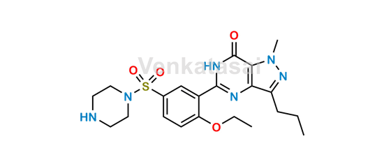 Picture of 5-(2-ethoxy-5-(piperazin-1-ylsulfonyl)phenyl)-1-methyl-3-propyl-1,6-dihydro-7H-pyrazolo[4,3-d]pyrimidin-7-one