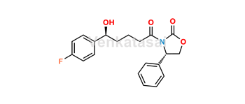 Picture of Ezetimibe impurity (3-[5-(4-Fluoro-phenyl)-5-(S)-hydroxy-pentanoyl]-4-(S)-phenyl-oxazolidin-2-one)