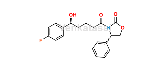 Picture of Ezetimibe impurity (3-[5-(4-Fluoro-phenyl)-5-(S)-hydroxy-pentanoyl]-4-(S)-phenyl-oxazolidin-2-one)