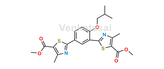 Picture of Febuxostat Impurity (Dimethyl 2,2'-(4-isobutoxy-1,3-phenylene)bis(4-methylthiazole-5-carboxylate))