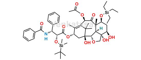 Picture of 7-O-(Triethylsilyl)-2’-O-tert-butyl(dimethyl)silyl-4-desacetyl-2-debenzoyl-[2,4]oxol Paclitaxel