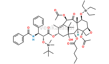 Picture of 7-O-(Triethylsilyl)-2’-O-tert-butyl(dimethyl)silyl 2-Debenzoyl Paclitaxel 2-Pentanoate