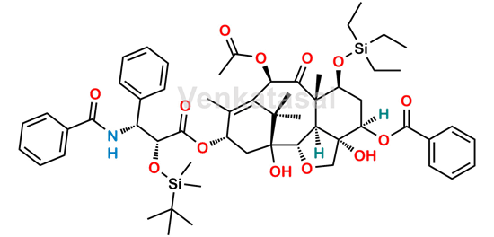 Picture of 7-O-(Triethylsilyl)-2’-O-tert-butyl(dimethyl)silyl-5-benzoyl-4-desacetyldebenzoyl-[2,4]oxol Paclitaxel