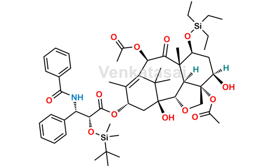 Picture of 7-O-(Triethylsilyl)-2’-O-tert-butyl(dimethyl)silyl-2-debenzoyl-[2,4]oxol Pacliaxel