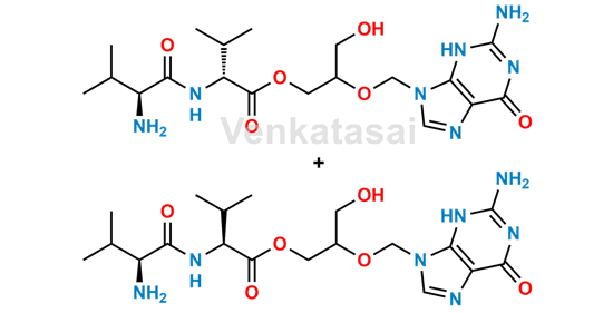 Picture of Valganciclovir N-Valyl Impurity - (Mixture of Amide Diastereoisomer -1 & 2)