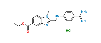 Picture of Dabigatran( Ethyl 2-(((4-carbamimidoylphenyl)amino)methyl)-1-methyl-1H-benzo[d]imidazole-5-carboxylate Hydrochloride)