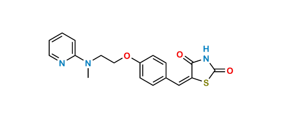 Picture of 5-{[4-[2-(N-methyl-N-2-pyridinyl) amino] ethoxy benzylidene}-2,4-thiazolidine dione