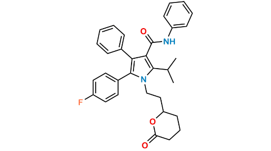 Picture of 5-(4-fluorophenyl)-1-(2-(tetrahydro-6-oxo-2H-pyran-2-yl)ethyl)-2-isopropyl-N,4-diphenyl-1H-pyrrole-3-carboxamide
