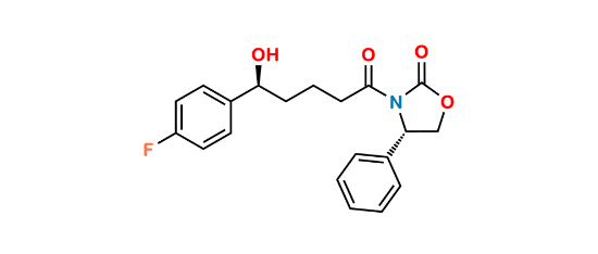 Picture of Ezetimibe impurity (3-[5-(4-Fluoro-phenyl)-5-(S)-hydroxy-pentanoyl]-4-(S)-phenyl-oxazolidin-2-one)