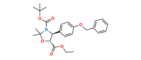 Picture of (4S,5R)-2,2-Dimethyl-4-[4-(phenylmethoxy)phenyl]-N-Dimethylethoxycarbonyl-3,5-oxazolidinecarboxylic Acid Ethyl Ester