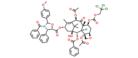 Picture of 7-{[(2,2,2,-Trichloroethyl)oxy]carbonyl} Baccatin III (4S, 5S)-3-Benzoyl-2-(4-methoxyphenyl)-4-phenyl-5-oxazolidinecarboxylate