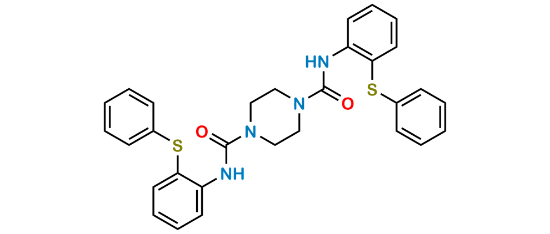 Picture of Quetiapine Impurity (N,N'-bis[(2-phenylthio)phenyl]-1,4-piperazinedicarboxamide)
