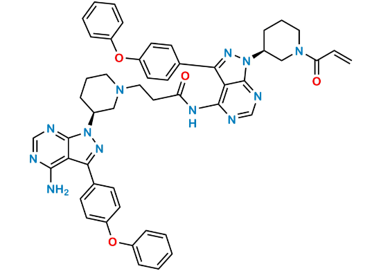 Picture of Namino-{3-[(R)-1-(3-(4-Amino-3-(4-phenoxyphenyl)-1H-pyrazolo[3,4-d]pyrimidin-1-yl)piperidin-1-yl]-propionyl} Ibrutinib