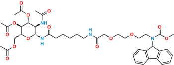 Picture of 2-Acetamido-3,4,6-tri-O-acetyl-2-deoxy-N-(2-(2-(fluorenylmethyloxycarbonylamino)ethoxy)ethoxy)acetylaminohexanoyl-β-D-glucopyranosylamine