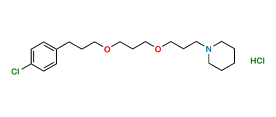 Picture of (1‐(3‐(3‐(3‐(4‐chlorophenyl)propoxy)propoxy)propyl)piperidine Hydrochloride) Picture of (1‐(3‐(3‐(3‐(4‐chlorophenyl)propoxy)propoxy)propyl)piperidine Hydrochloride)