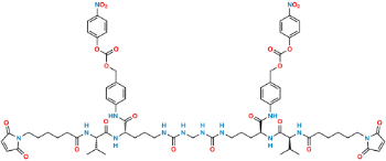 Picture of ((((2S,16S)-2,16-bis((S)-2-(6-(2,5-dioxo-2,5-dihydro-1H-pyrrol-1-yl)hexanamido)-3-methylbutanamido)-7,11-dioxo-6,8,10,12-tetraazaheptadecanedioyl)bis(azanediyl))bis(4,1-phenylene))bis(methylene) bis(4-nitrophenyl) bis(carbonate)