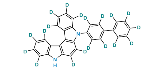 Picture of 5-([1,1'-biphenyl]-4-yl-[d9])-5,8-dihydroindolo[2,3-c]carbazole-[1,2,3,4,6,7,9,10,11,12-d10]