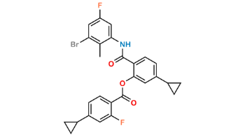 Picture of 2-((3-bromo-5-fluoro-2- methylphenyl) carbamoyl)-5- cyclopropylphenyl  4-cyclopropyl-2- fluorobenzoate