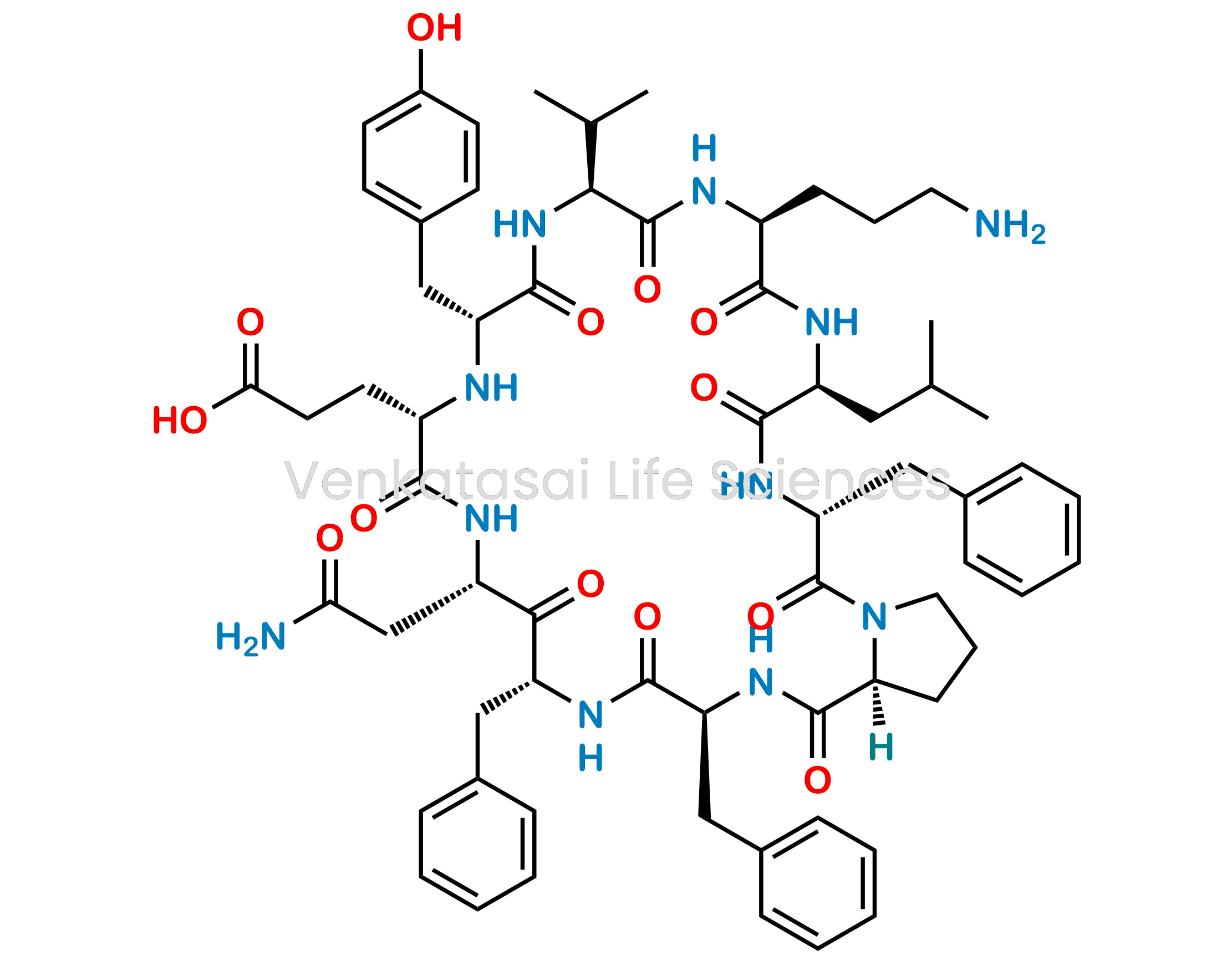 Picture of 3-((3S,6R,8S,11S,13R,16S,19S,22S,25R,30aS)-8-(2-amino-2-oxoethyl)-19-(3-aminopropyl)-3,6,25-tribenzyl-13-(4-hydroxybenzyl)-22-isobutyl-16-isopropyl-1,4,7,10,14,17,20,23,26-nonaoxotriacontahydropyrrolo[2,1-f][1,4,7,10,13,16,19,22,25]nonaazacyclooctacosin-1