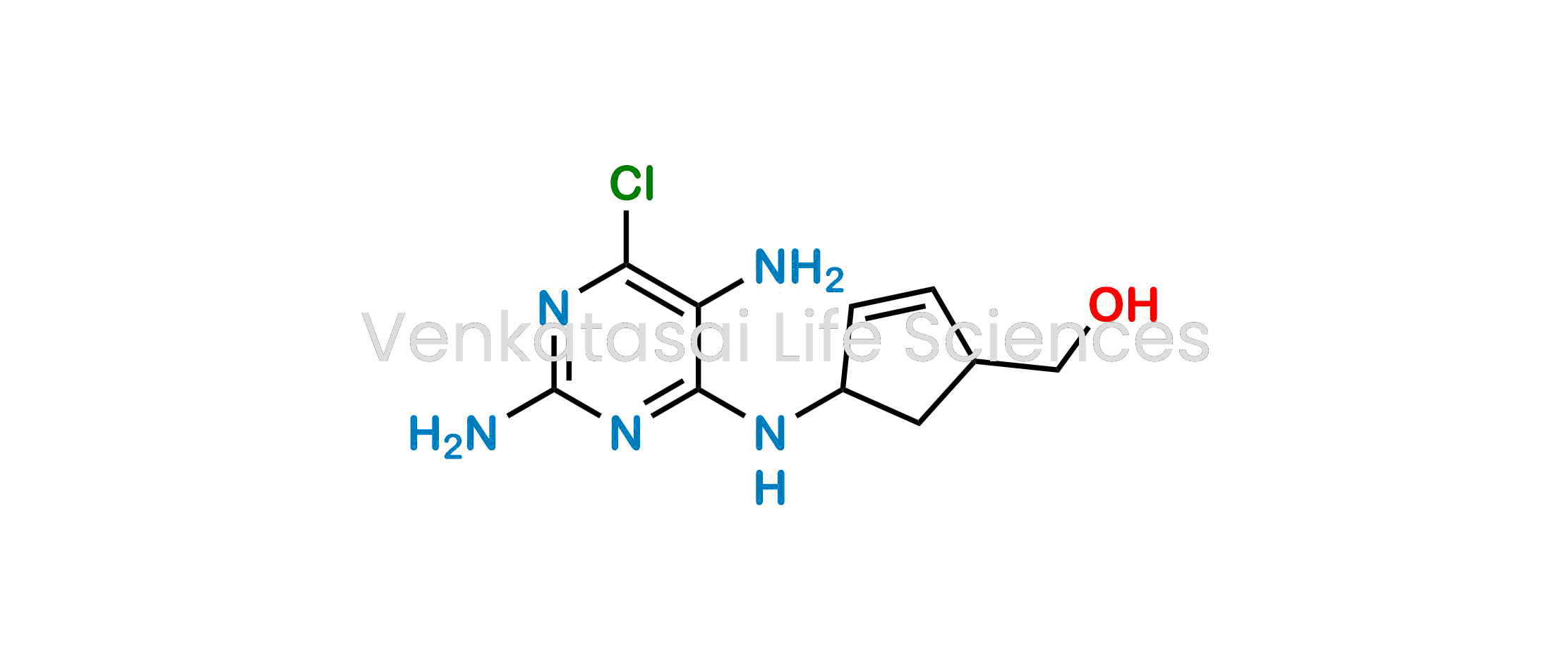 Picture of (4-((2,5-Diamino-6-chloropyrimidin-4-yl)amino)cyclopent-2-en-1-yl)methanol