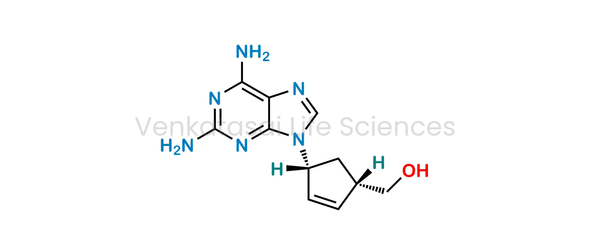 Picture of ((1S,4R)-4-(2,6-Diamino-9H-purin-9-yl)cyclopent-2-en-1-yl)methanol