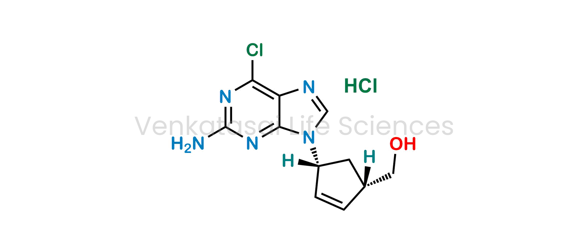 Picture of ((1S,4R)-4-(2-Amino-6-chloro-9H-purin-9-yl)cyclopent-2-en-1-yl)methanol hydrochloride