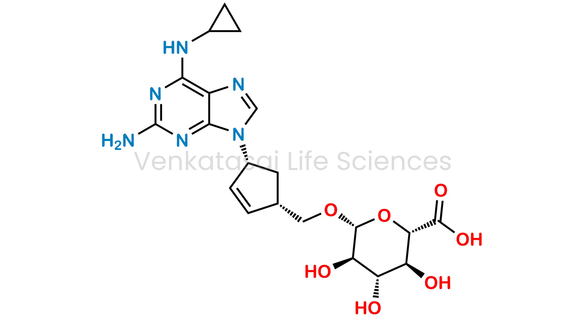 (2S,3S,4S,5R,6R)-6-(((1S,4R)-4-(2-Amino-6-(cyclopropylamino)-9H-purin-9-yl)cyclopent-2-en-1-yl)methoxy)-3,4,5-trihydroxytetrahydro-2H-pyran-2-carboxylic acid