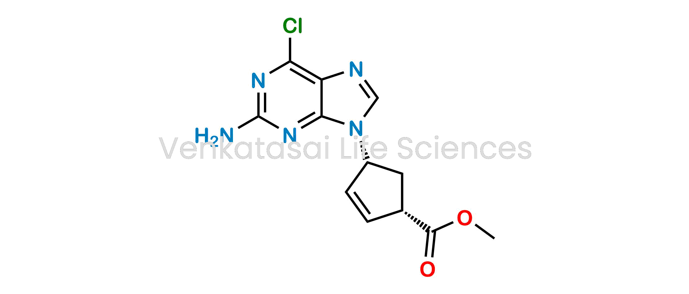 Methyl (1S,4R)-4-(2-amino-6-chloro-9H-purin-9-yl)cyclopent-2-ene-1- carboxylate
