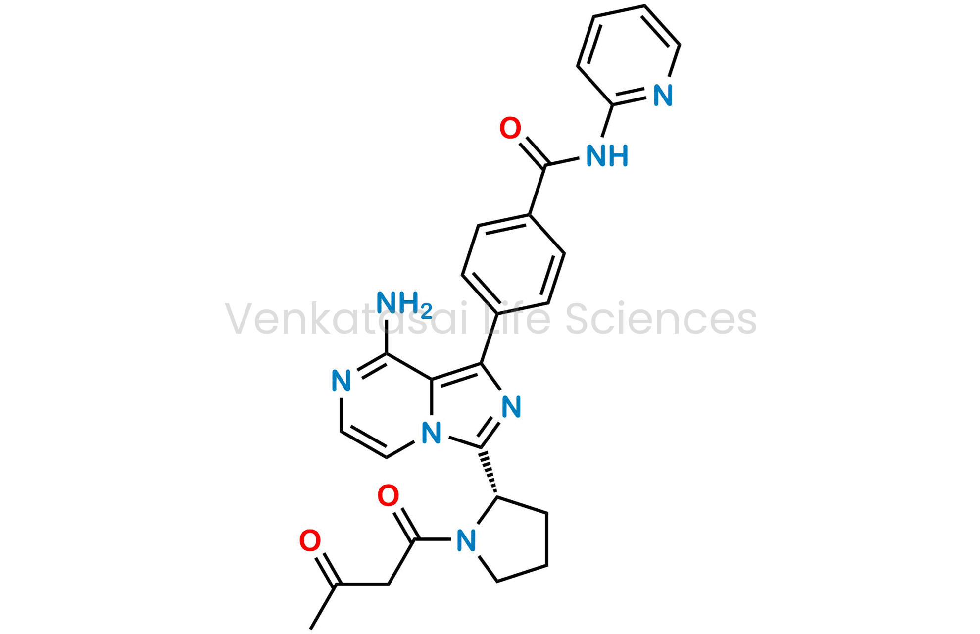 4-[8-amino-3-[(2S)-1-(3-oxobutanoyl)pyrrolidin-2-yl]imidazo[1,5-a]pyrazin-1-yl]-N-(2-pyridyl)benzamide