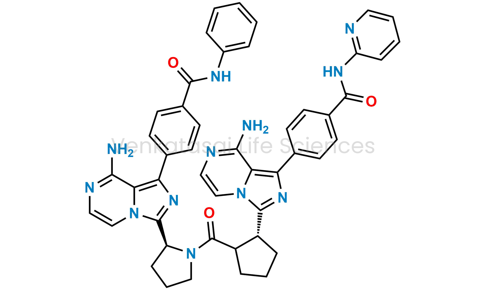 4-(8-Amino-3-((1R)-2-((S)-2-(8-amino-1-(4-(phenylcarbamoyl)phenyl)imidazo[1,5-a]pyrazin-3-yl)pyrrolidine-1-carbonyl)cyclopentyl)imidazo[1,5-a]pyrazin-1-yl)-N-(pyridin-2-yl)benzamide