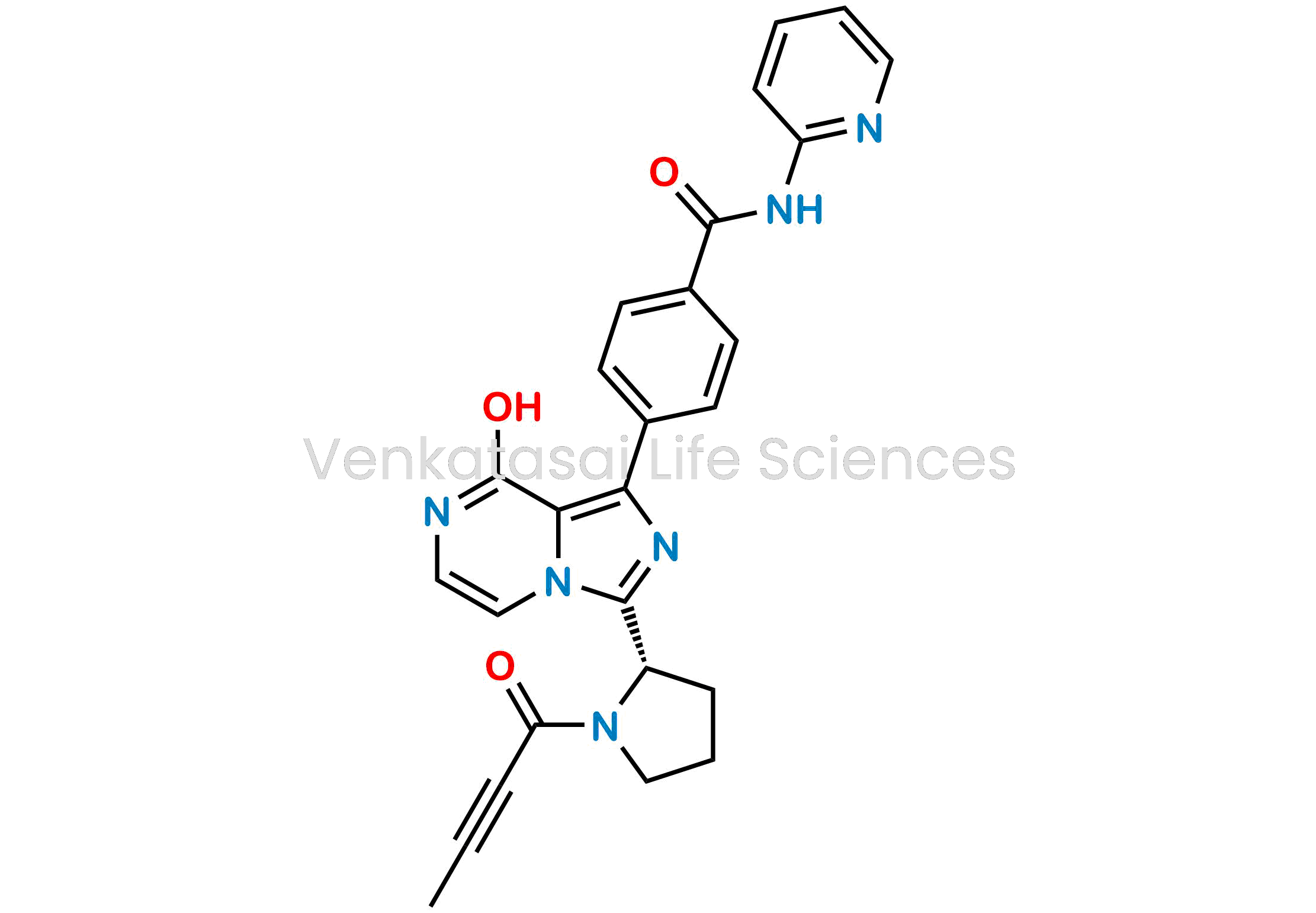 (S)-4-(3-(1-(But-2-ynoyl)pyrrolidin-2-yl)-8-hydroxyimidazo[1,5-a]pyrazin-1-yl)-N-(pyridin-2-yl)benzamide