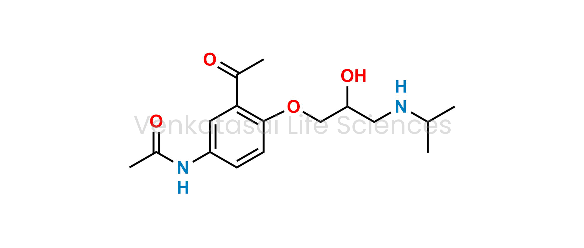 N-[3-acetyl-4-[(2RS)-2-hydroxy-3-[(1-methylethyl)amino]propoxy]phenyl]acetamide (as per EP) N-{3-Acetyl-4-[2-hydroxy-3-(isopropylamino)propoxy]phenyl}acetamide (as per USP)