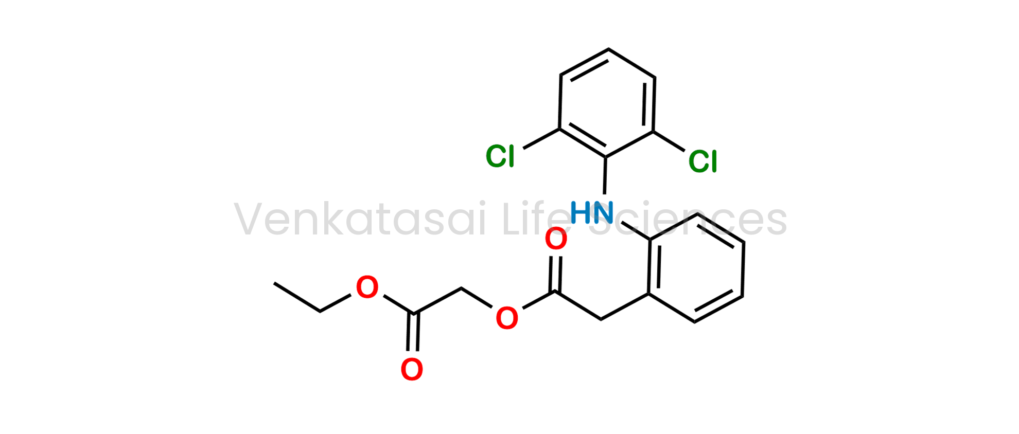 Aceclofenac Ethyl Ester ; Ethyl [[[2-[(2,6-dichlorophenyl) amino] phenyl] acetyl] oxy] acetate