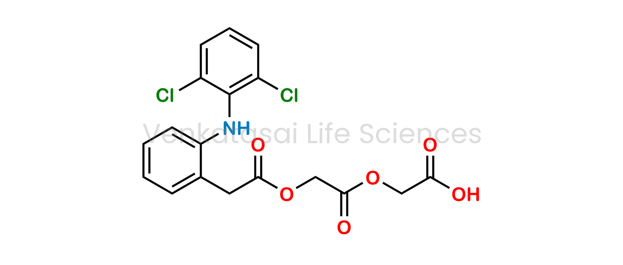 Acetic Aceclofenac ;[[[[[2-[(2,6-Dichlorophenyl)amino]phenyl] acetyl]oxy]acetyl]oxy]acetic acid