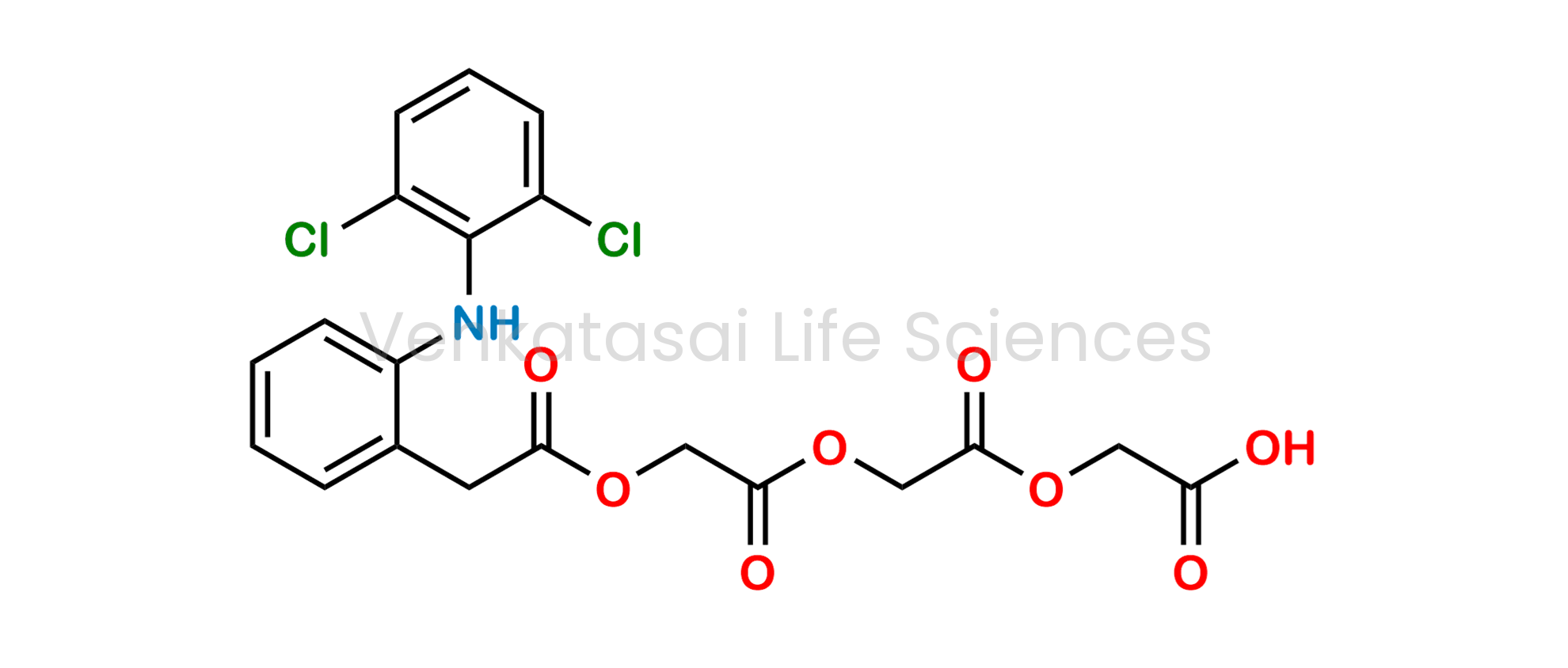 Diacetic Aceclofenac ; [[[[[[[2-[(2,6-Dichlorophenyl)amino]phenyl]acetyl]oxy]acetyl] oxy]acetyl]oxy]acetic acid