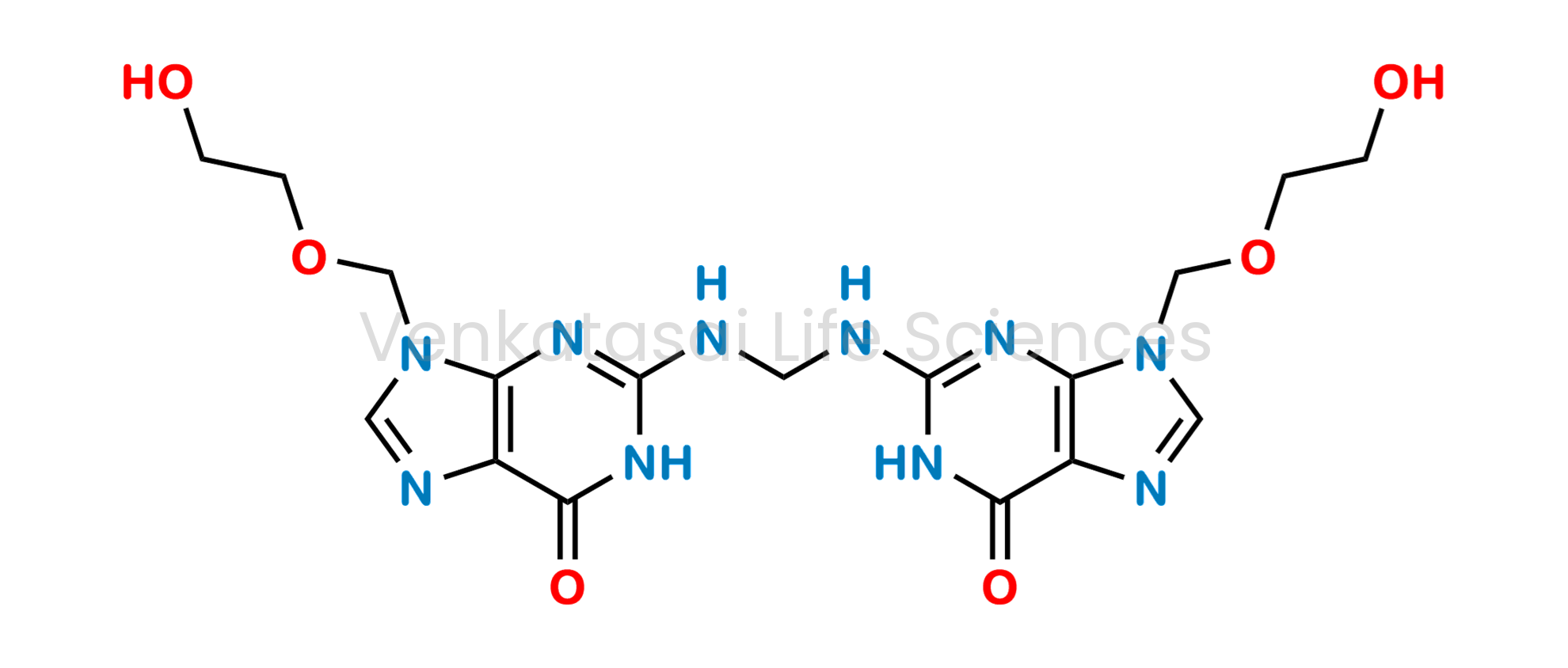 2,2?-(Methylenediazanediyl)bis[9-[(2-hydroxyethoxy)methyl]-1,9-dihydro-6H-purin-6-one] (as per EP) ; Bis({9-[(2-hydroxyethoxy)methyl]guanine}-N2-yl)methane (as per USP)