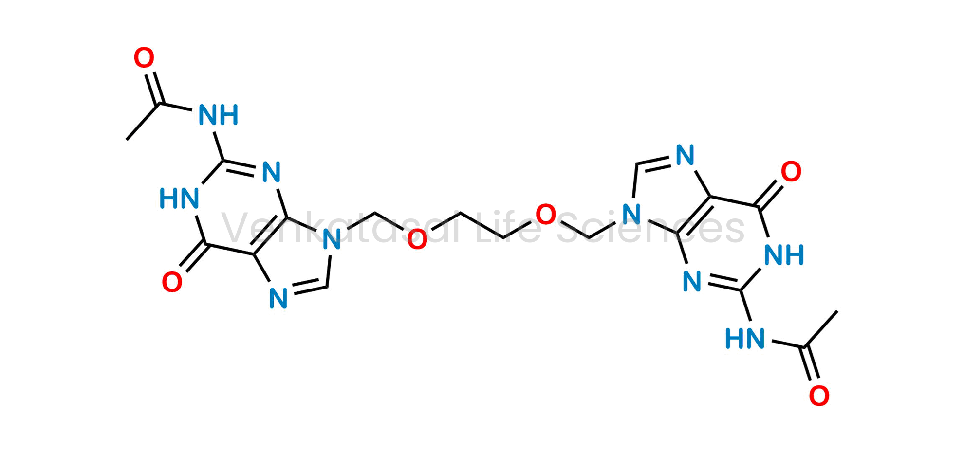 N,N'-(((Ethane-1,2-diylbis(oxy))bis(methylene))bis(6-oxo-6,9-dihydro-1H-purine-9,2-diyl))diacetamide