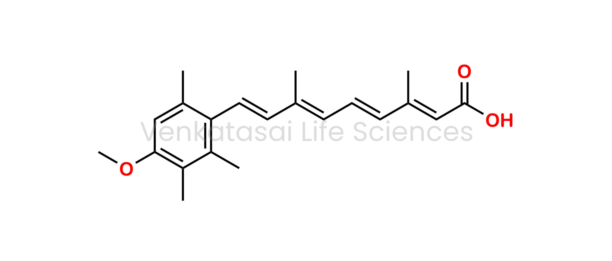 (2E,4E,6E,8E)-9-(4-methoxy-2,3,6-trimethylphenyl)-3,7-dimethylnona-2,4,6,8-tetraenoic acid (as per EP); (all-E)-9-(4-Methoxy-2,3,6-trimethylphenyl)-3,7-dimethyl-2,4,6,8-nonatetraenoic acid (as per USP)