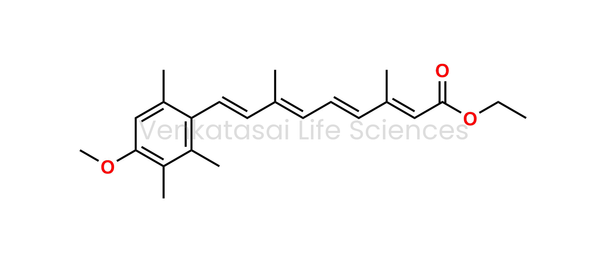 Ethyl (2E,4E,6E,8E)-9-(4-methoxy-2,3,6-trimethylphenyl)-3,7-dimethylnona-2,4,6,8-tetraenoate (as per EP); Ethyl (all-E)-9-(4-methoxy-2,3,6-trimethylphenyl)-3,7-dimethylnona-2,4,6,8-tetraenoate (as per USP)