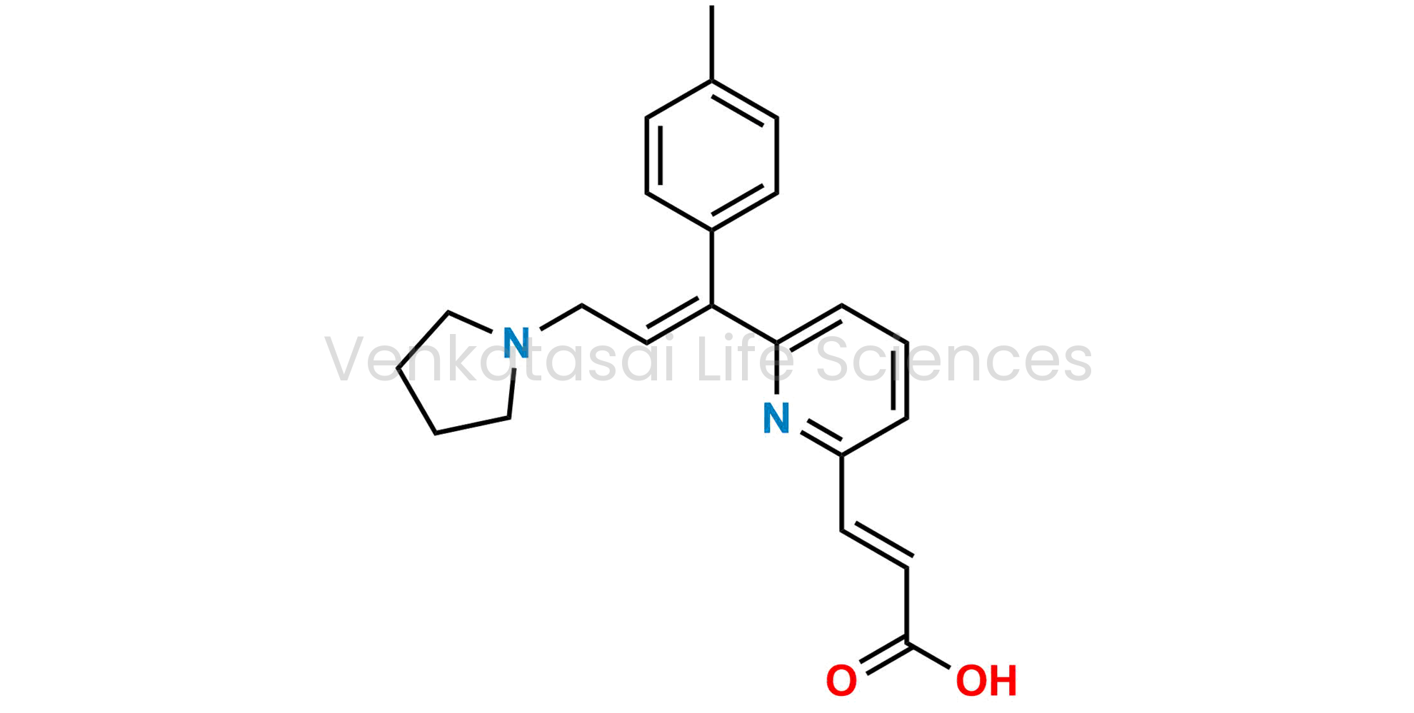 (E)-3-(6-((E)-3-(pyrrolidin-1-yl)-1-(p-tolyl)prop-1-en-1-yl)pyridin-2-yl)acrylic acid