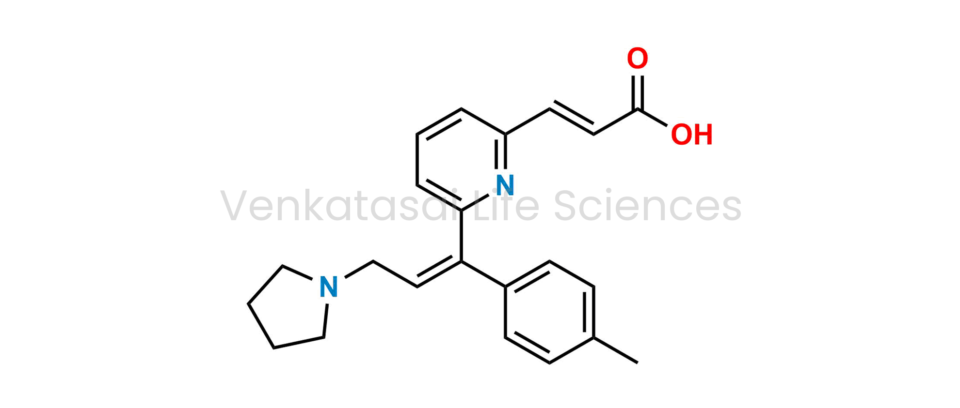 (E)-3-(6-((Z)-3-(pyrrolidin-1-yl)-1-(p-tolyl)prop-1-en-1-yl)pyridin-2-yl)acrylic acid